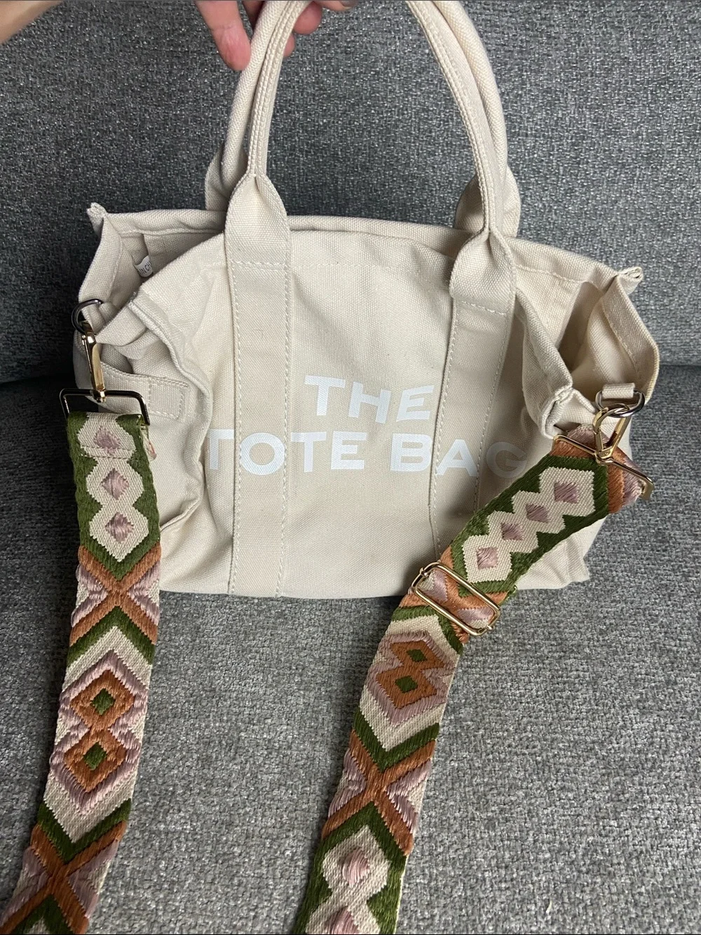 The Tote Bag canvas and embroidered strap